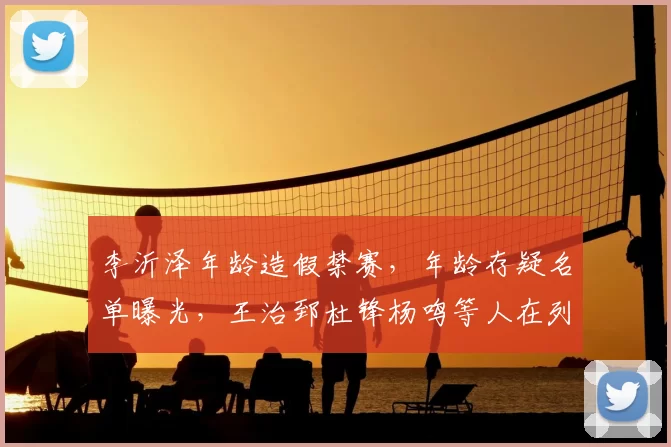 李沂泽年龄造假禁赛，年龄存疑名单曝光，王治郅杜锋杨鸣等人在列